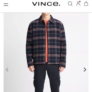 NWT Vince Plaid Wool-Blend Shirt Jacket XXL